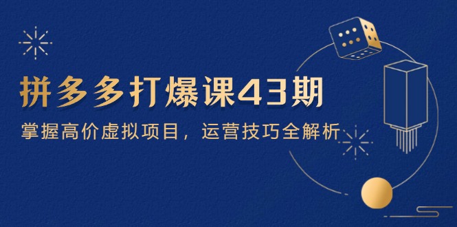 拼多多打爆课第 43 期，掌握高价虚拟项目，运营技巧全解析(15节-创领云聚