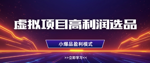 虚拟项目高利润选品方法，做好单店利润1W+，可多店倍增利润-创领云聚