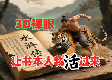 书本人物裸眼3D视频，新的玩法，流量超猛，保姆级教程-创领云聚