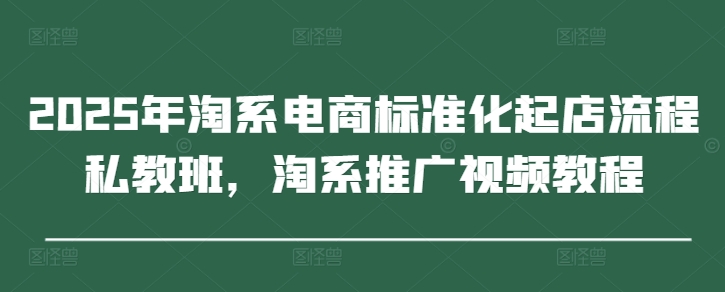 2025年淘系电商标准化起店流程私教班，淘系推广视频教程-创领云聚