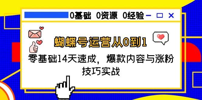 蝴蝶号运营从0到1，零基础14天速成，爆款内容与涨粉技巧实战-创领云聚
