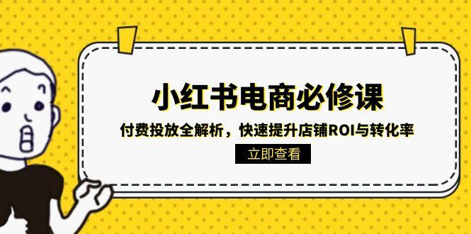 小红书电商必修课：付费投放全解析，快速提升店铺ROI与转化率-创领云聚