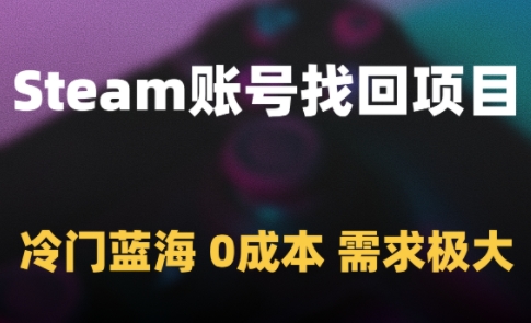 Steam账号找回项目，冷门蓝海，0成本，需求极大-创领云聚
