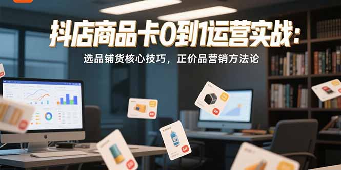 抖店商品卡0到1运营实战：选品铺货核心技巧，正价品营销方法论-创领云聚