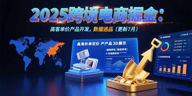 2025跨境电商掘金：蓝海市场定位，高客单价产品开发，数据选品(更新7月-创领云聚