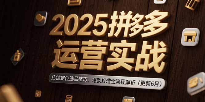 2025拼多多运营实战：店铺定位选品技巧，爆款打造全流程解析(更新6月-创领云聚