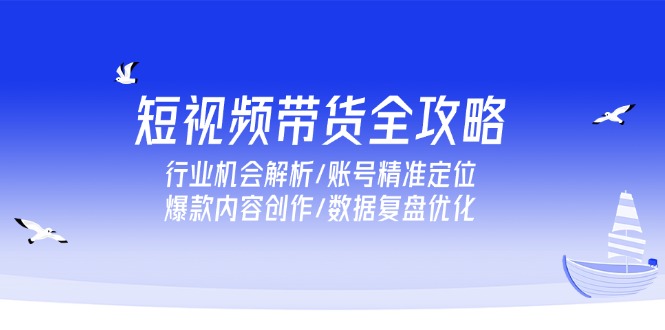 短视频带货全攻略，行业机会解析/账号精准定位/爆款内容创作/数据复盘优化-创领云聚