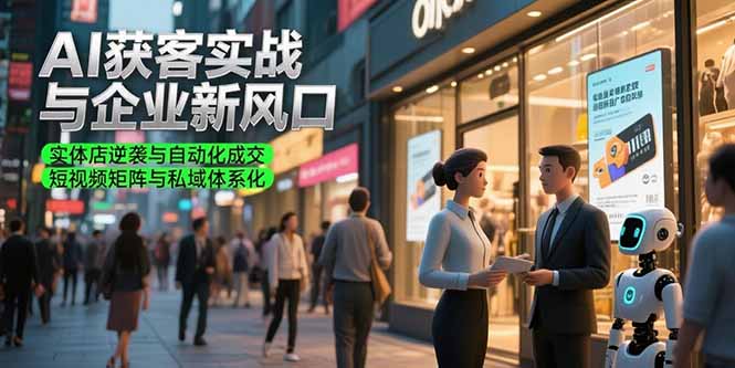 AI获客实战与企业新风口，实体店逆袭与自动化成交 短视频矩阵与私域体系化-创领云聚