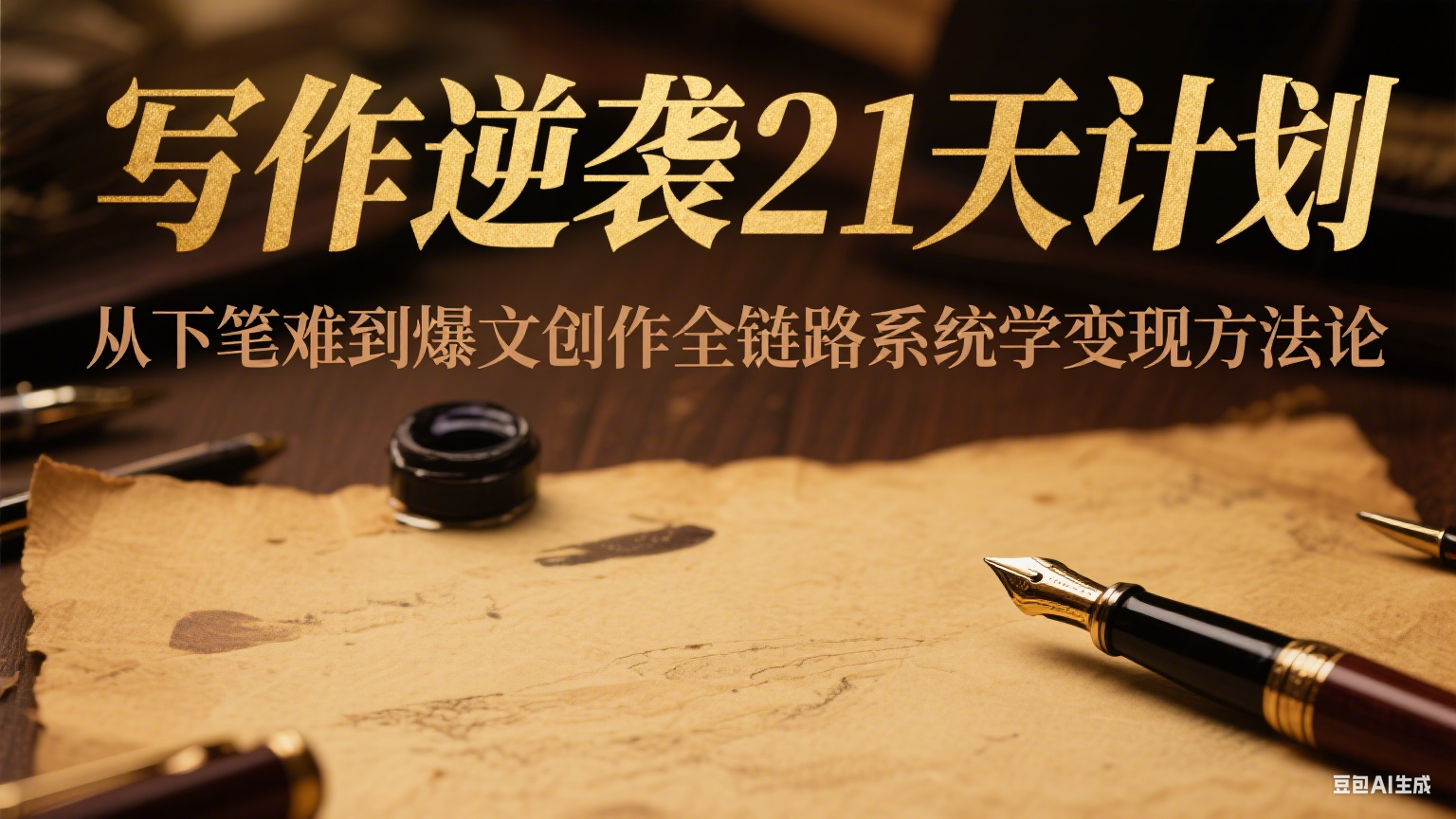 写作逆袭21天计划：从下笔难到爆文创作全链路系统学变现方法论-创领云聚