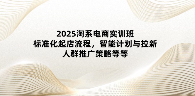 2025淘系电商实训班：标准化起店流程，智能计划与拉新，人群推广策略等等-创领云聚