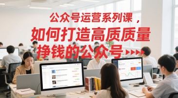 公众号运营系列课，如何打造高质量挣钱的公众号-创领云聚