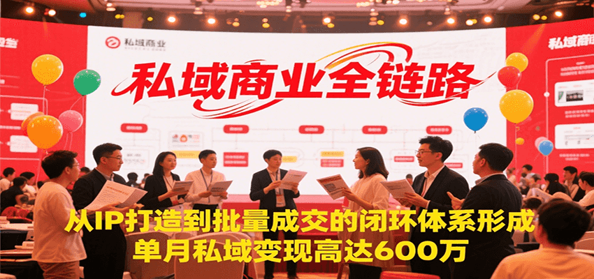 私域商业全链路，从IP打造到批量成交的闭环体系形成，单月私域变现600万-创领云聚