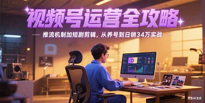2025视频号运营全攻略，推流机制加短剧剪辑，从养号到日销34万实战-创领云聚
