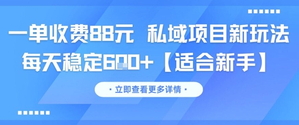 一单收费88元 私域项目新玩法 每天稳定6张+【适合新手】-创领云聚