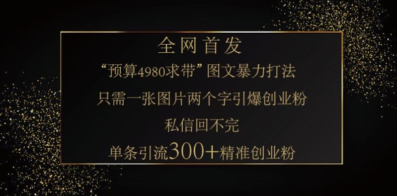 小红书神奇图片引流法，只需一张图，就能单条笔记凭借此方法，轻松引流 300 + 精准创业粉-创领云聚