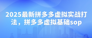 2025最新拼多多虚拟实战打法，拼多多虚拟基础sop-创领云聚