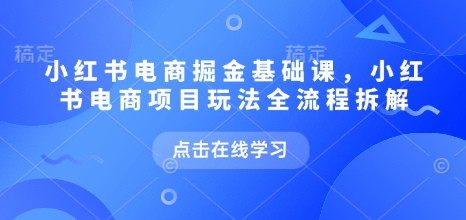 小红书电商掘金课，小红书电商项目玩法全流程拆解(更新5月)-创领云聚