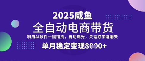全网首发【闲鱼全自动电商带货】三年磨一剑，一朝露锋芒，单月稳定变现8k+【揭秘】-创领云聚