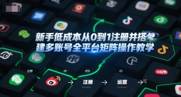 新手低成本从0到1注册并搭建多账号全平台矩阵操作教学，手机号-邮箱-IP-工具-创领云聚
