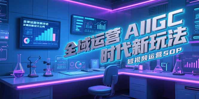 全域运营AIGC时代新玩法，文案封面设计公式，短视频运营SOP-创领云聚
