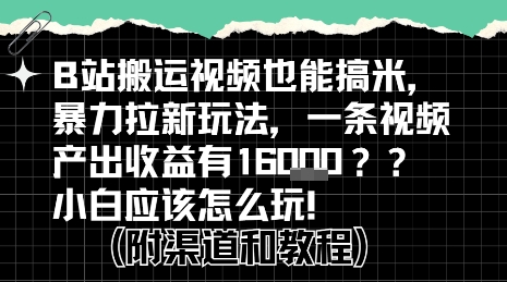 b站掘金计划？搬运视频也能挣拉新的收益，小白应该怎么玩！-创领云聚