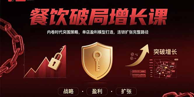 餐饮破局增长课：内卷时代突围策略，单店盈利模型打造，连锁扩张完整路径-创领云聚