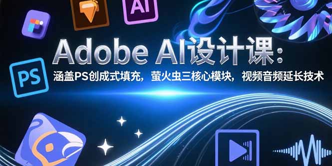 Adobe AI设计课：涵盖PS创成式填充，萤火虫三核心模块，视频音频延长技术-创领云聚