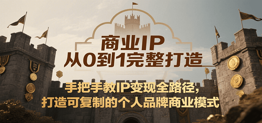 商业IP从0到1完整打造，手把手教IP变现全路径，打造可复制的个人品牌商业模式-创领云聚
