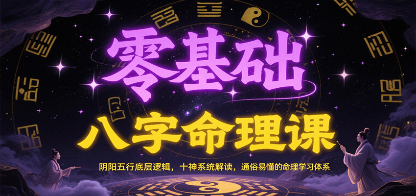 零基础八字命理课：阴阳五行底层逻辑，十神系统解读，通俗易懂的命理学习体系-创领云聚
