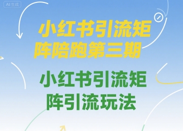 小红书引流矩阵陪跑第三期，小红书引流矩阵引流玩法-创领云聚