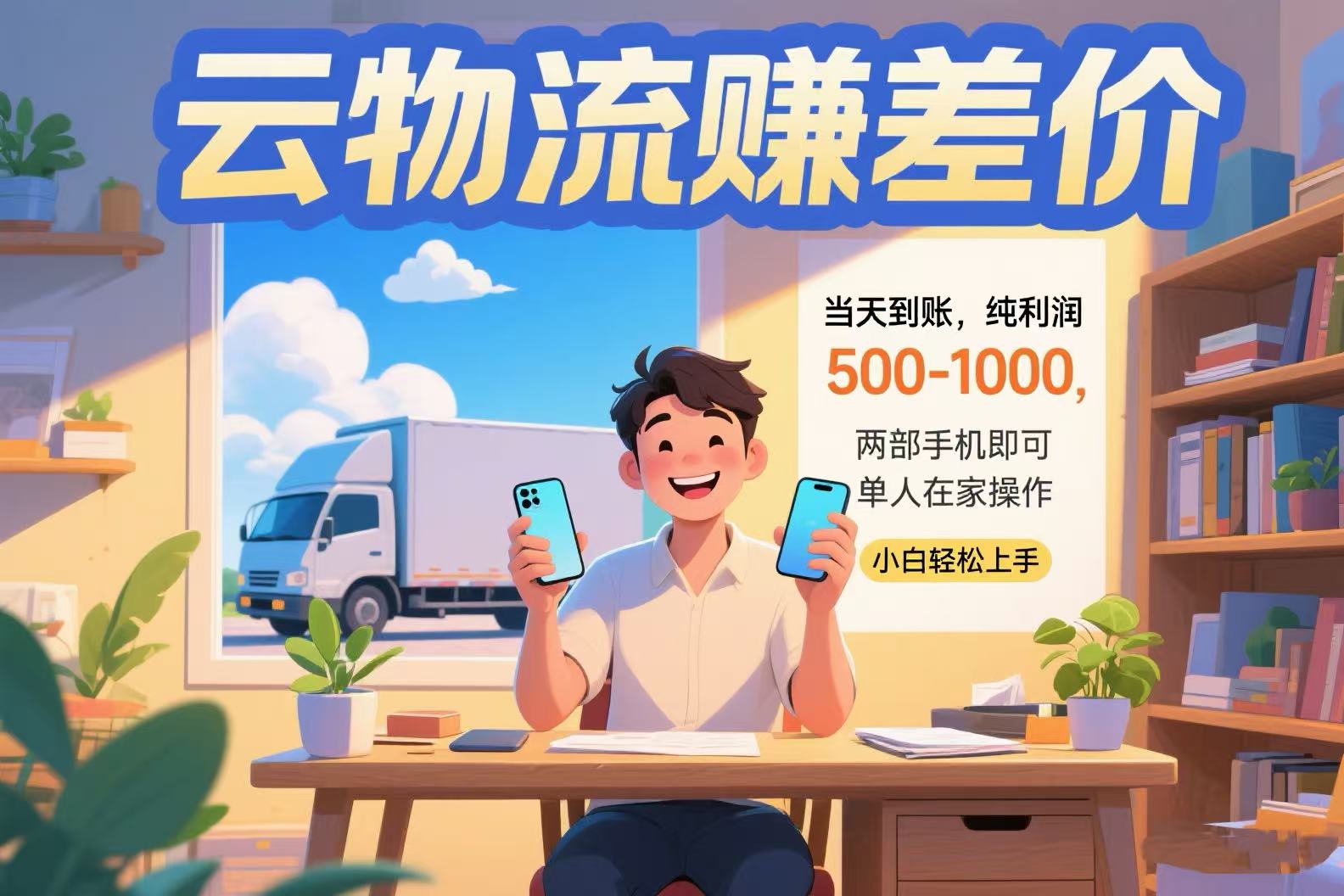 云物流赚差价 当天到账纯利润500-1000 两部手机即可 可单人在家操作 小…-创领云聚