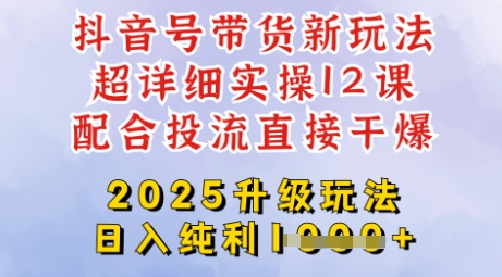 2025全新升级抖音带货玩法，一天纯利四位数，从剪辑到选品再到发布投流，超详细玩法揭秘-创领云聚