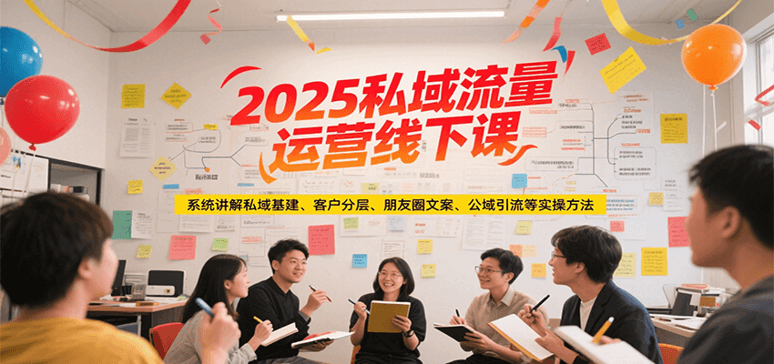 2025私域流量运营线下课，系统讲解私域基建/客户分层/朋友圈文案/公域引流等实操方法-创领云聚