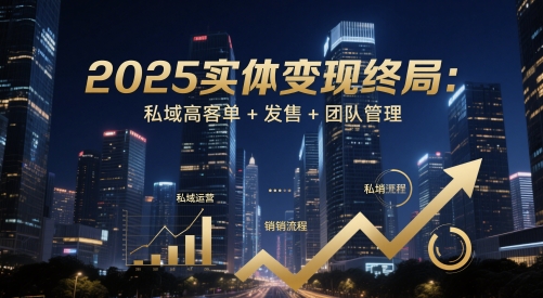 2025实体变现终局：私域高客单+发售+团队管理-创领云聚