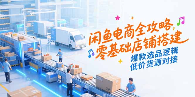 闲鱼电商全攻略，零基础店铺搭建，爆款选品逻辑，低价货源对接-创领云聚