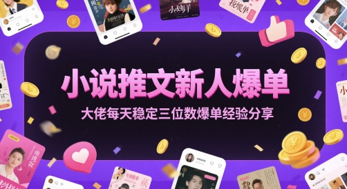 小说推文新人爆单大佬每天稳定三位数爆单经验分享-创领云聚