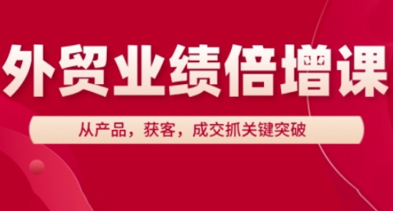 外贸业绩倍增课，从产品，获客，成交抓关键突破-创领云聚