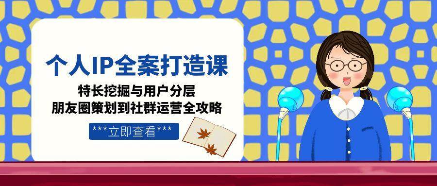 个人IP全案打造课，特长挖掘与用户分层，朋友圈策划到社群运营全攻略-创领云聚