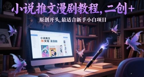 小说推文漫剧教程，二创+原创开头，最适合新手小白项目-创领云聚