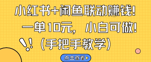 小红书+闲鱼联动挣钱，一单10元，小白可做-创领云聚