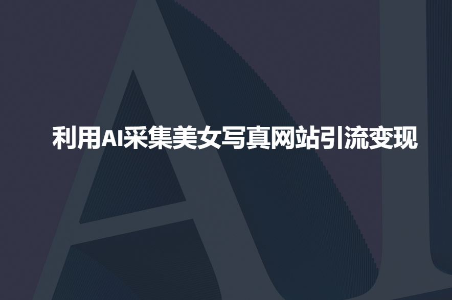 利用AI采集美女写真网站引流变现，引流嘎嘎的-创领云聚