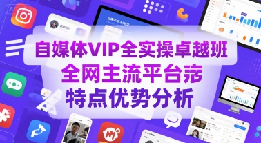 自媒体VIP全实操卓越班，全网主流平台特点优势分析-创领云聚