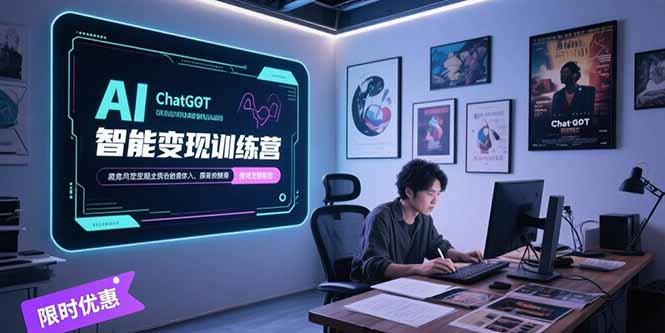 AI智能变现训练营，ChatGPT写作变现，电影解说制作，图文带货方法论-创领云聚