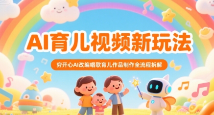 AI育儿视频新玩法，穷开心AI改编唱歌育儿作品制作全流程拆解-创领云聚
