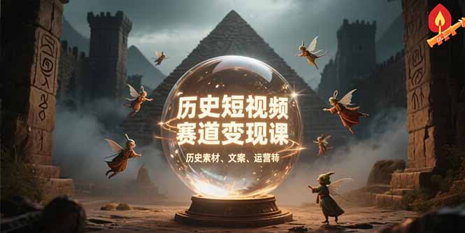 历史短视频赛道变现课，百集素材库应用，文案剪辑技巧，账号运营全案-创领云聚