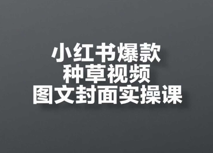 小红书爆款种草视频图文封面实操课，​开店、选品、引流、变现全流程-创领云聚