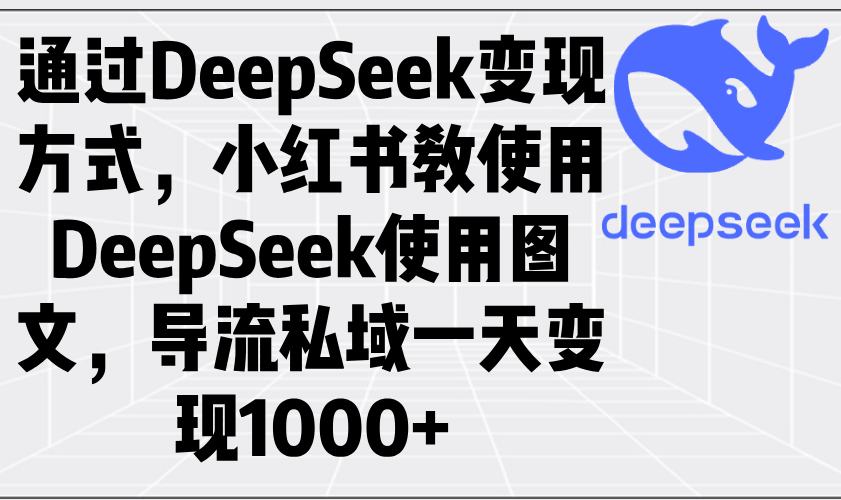 通过DeepSeek变现方式，小红书教使用DeepSeek图文，导流私域一天变现1000+-创领云聚