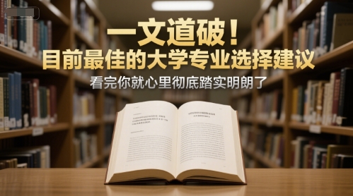 付费文章：一文道破！目前最佳的大学专业选择建议，看完你就心里彻底踏实明朗了-创领云聚