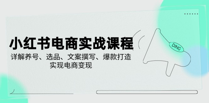 小红书电商实战课程，详解养号、选品、文案撰写、爆款打造，实现电商变现-创领云聚