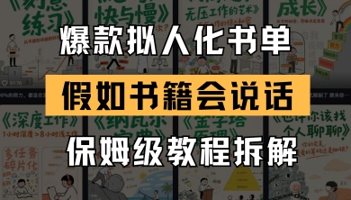 最新爆款拟人化书单玩法，假如书籍会说话，保姆级教程-创领云聚